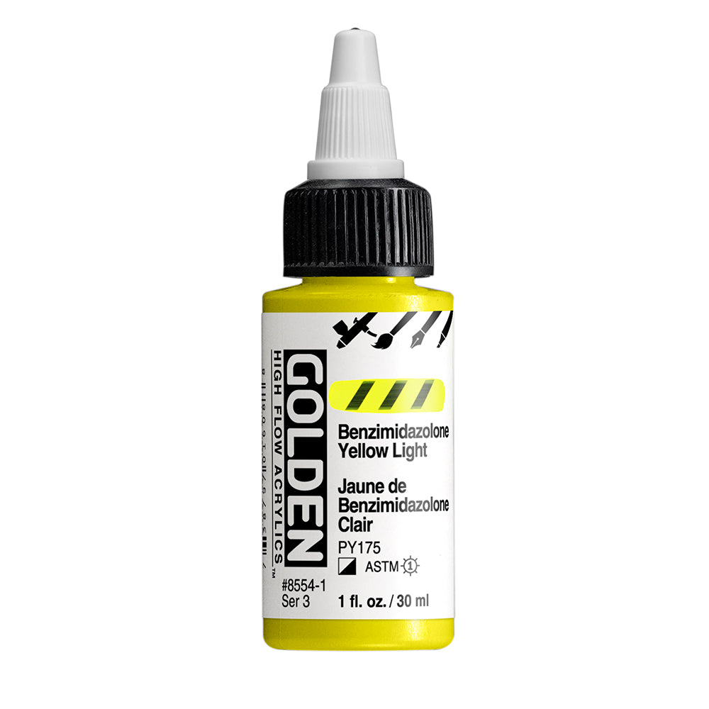 Golden High Flow Acrylic Paint Benzimidazolone Yellow Light