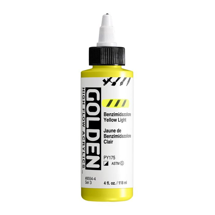 Golden High Flow Acrylic Paint Benzimidazolone Yellow Light