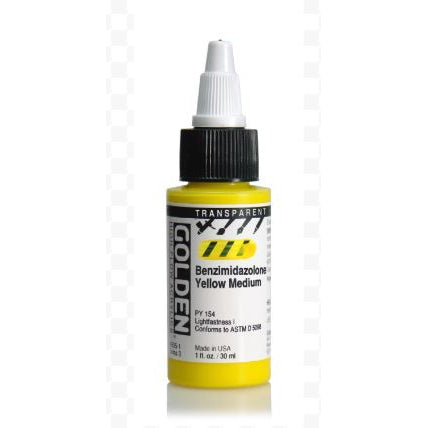 Golden High Flow Acrylic Paint Transparent Benzimidazolone Yellow Medium