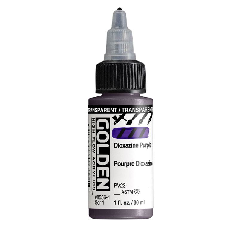 Golden High Flow Acrylic Paint Transparent Dioxazine Purple