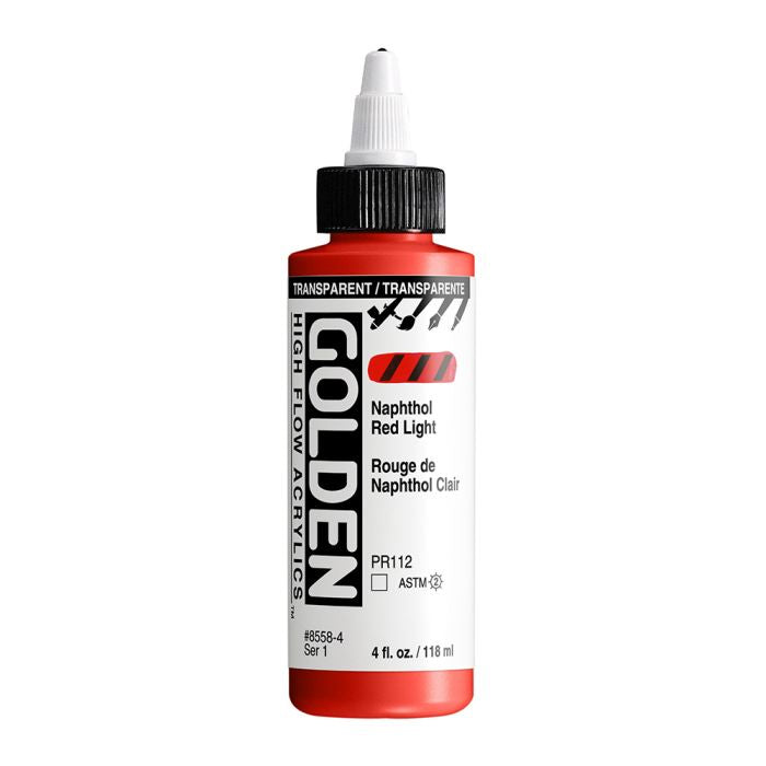 Golden High Flow Acrylic Paint Transparent Naphthol Red Light 118ml