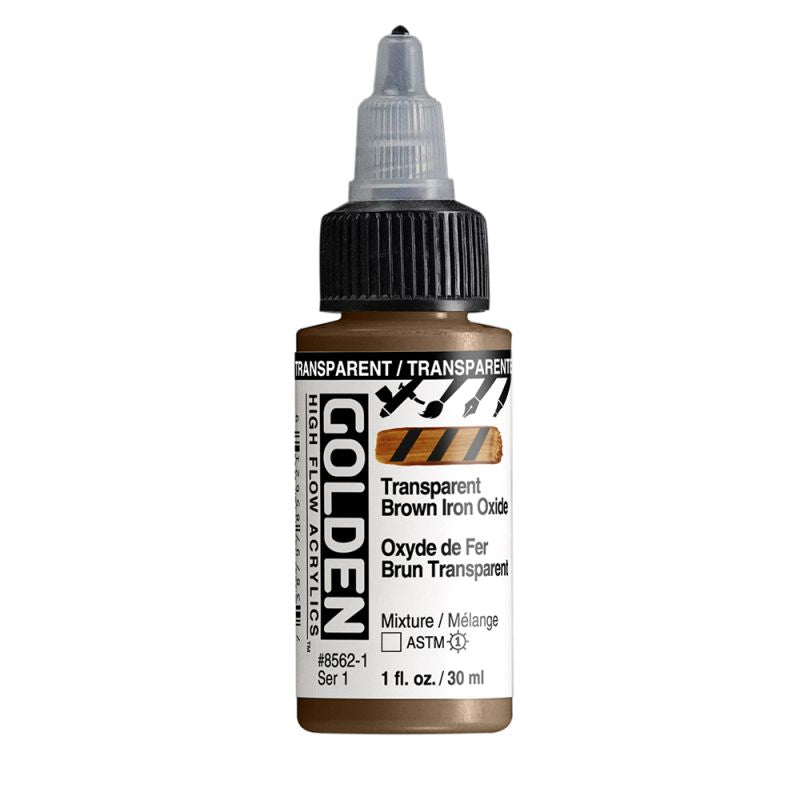 Golden High Flow Acrylic Paint Transparent Brown Iron Oxide