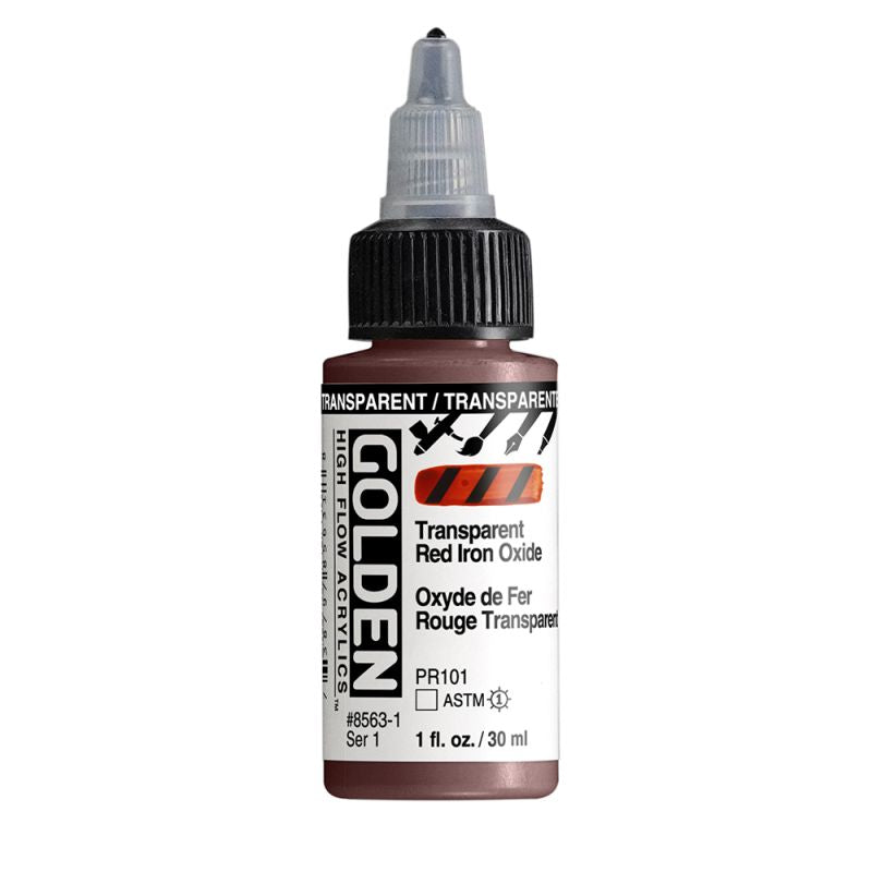 Golden High Flow Acrylic Paint Transparent Red Iron Oxide 30ml