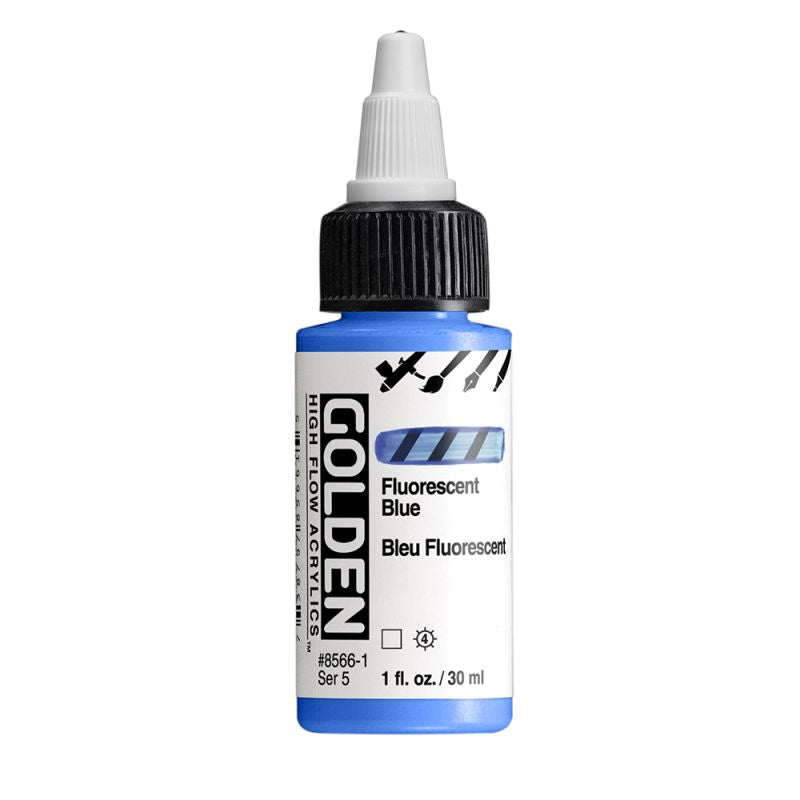 Golden High Flow Acrylic Paint Fluorescent Blue 30ml