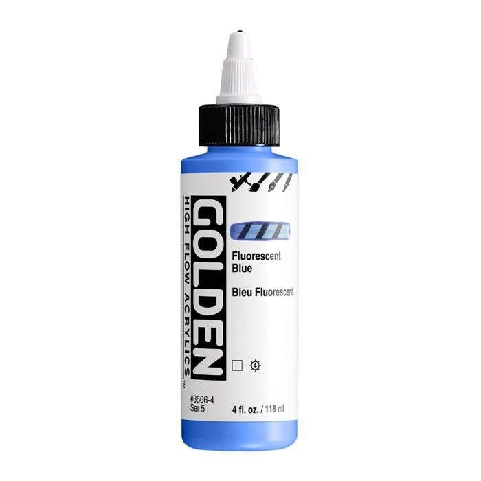 Golden High Flow Acrylic Paint Fluorescent Blue
