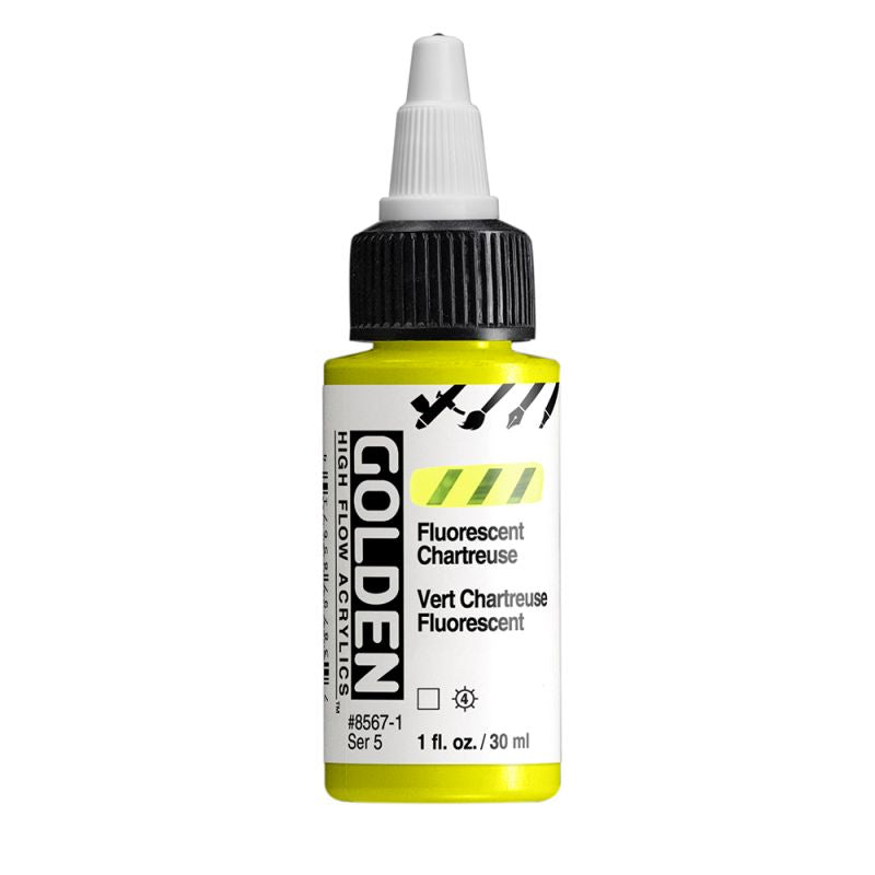 Golden High Flow Acrylic Paint Fluorescent Chartreuse