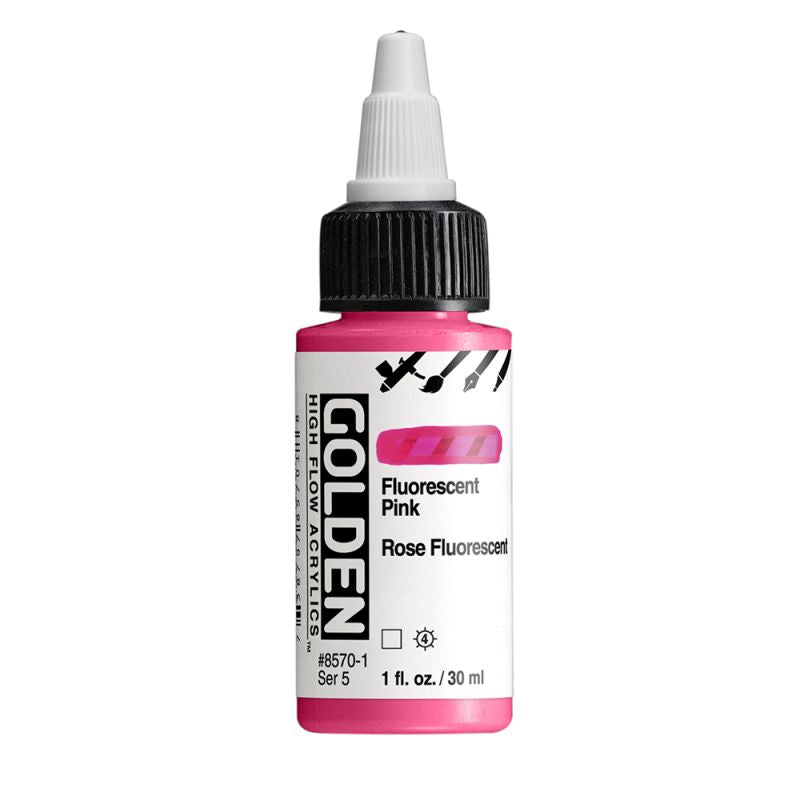 Golden High Flow Acrylic Paint Fluorescent Pink 30ml