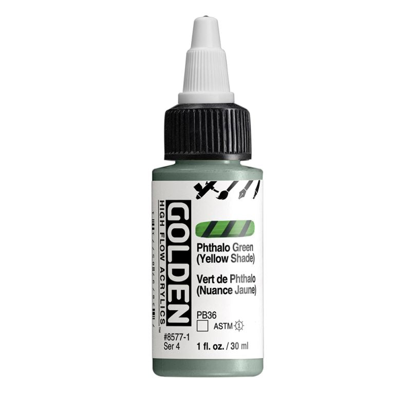 Golden High Flow Acrylic Paint Phthalo Green (Yellow Shade)