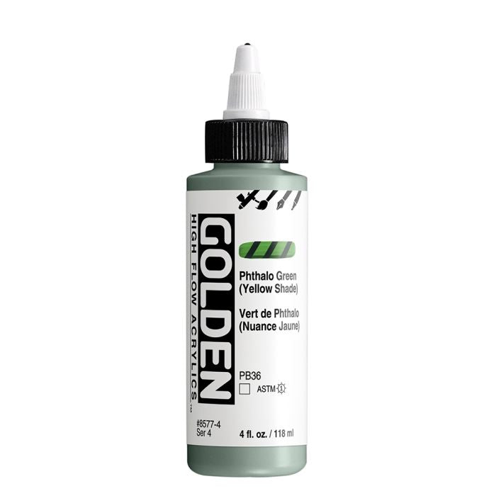 Golden High Flow Acrylic Paint Phthalo Green (Yellow Shade)