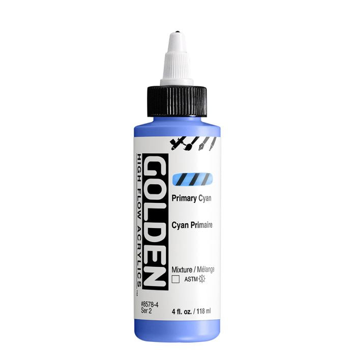 Golden High Flow Acrylic Paint Primary Cyan 118ml