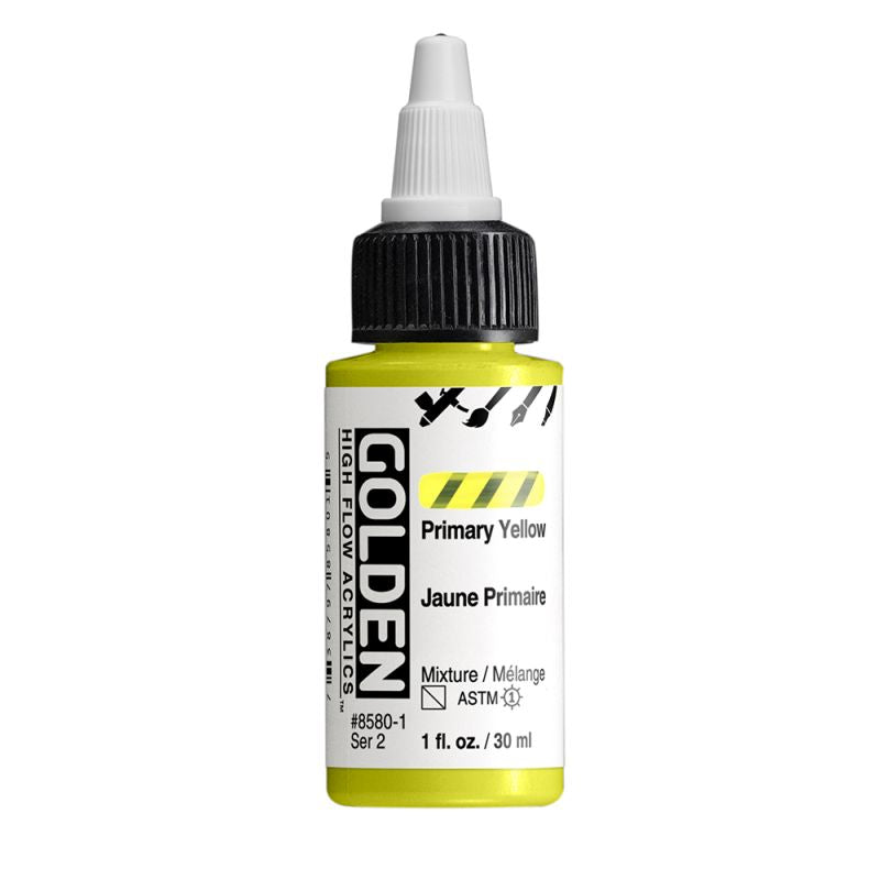 Golden High Flow Acrylic Paint Primary Yellow 30ml