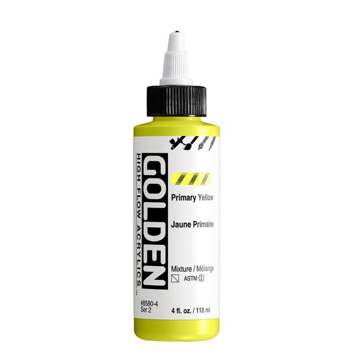 Golden High Flow Acrylic Paint Primary Yellow 118ml
