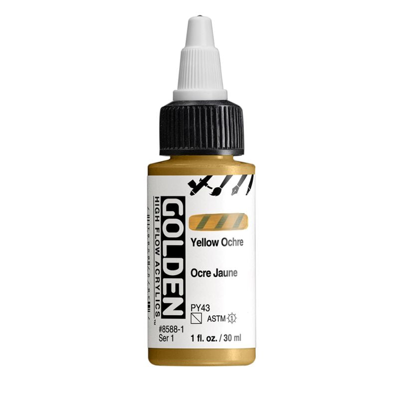Golden High Flow Acrylic Paint Yellow Ochre