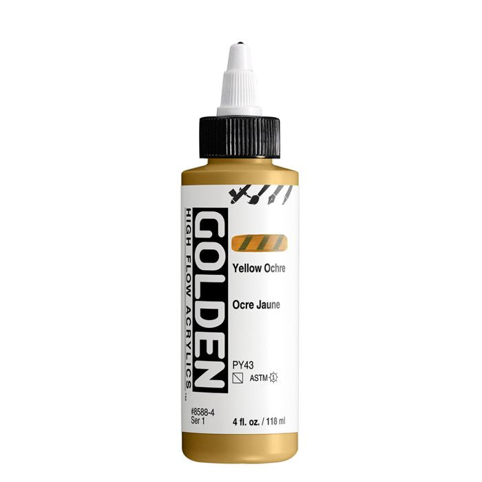 Golden High Flow Acrylic Paint Yellow Ochre 118ml