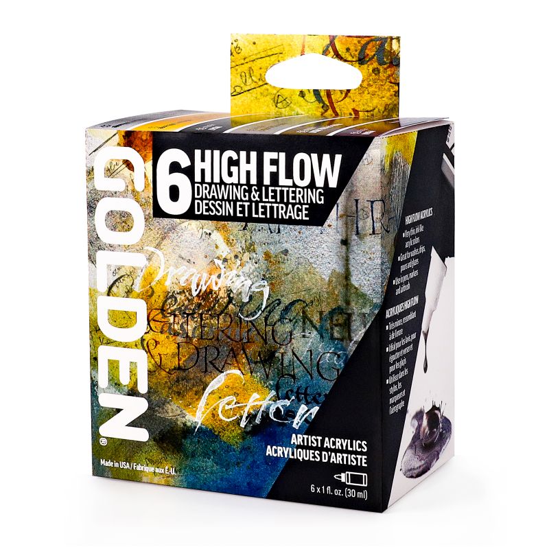 Golden High Flow Acrylic Paint Drawing & Lettering Set SET