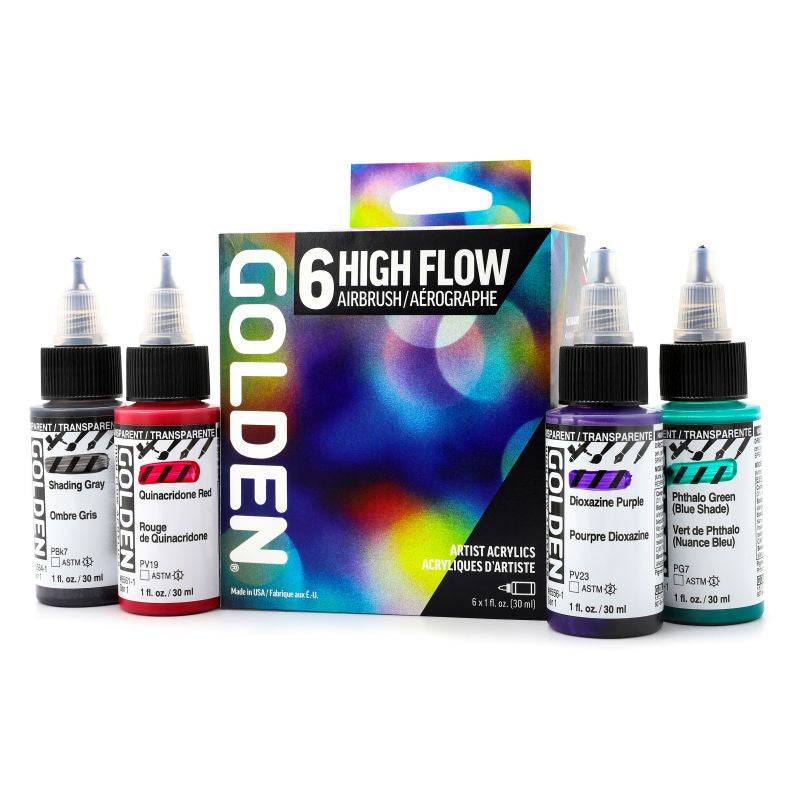 Golden High Flow Acrylic Paint Airbrush Set SET