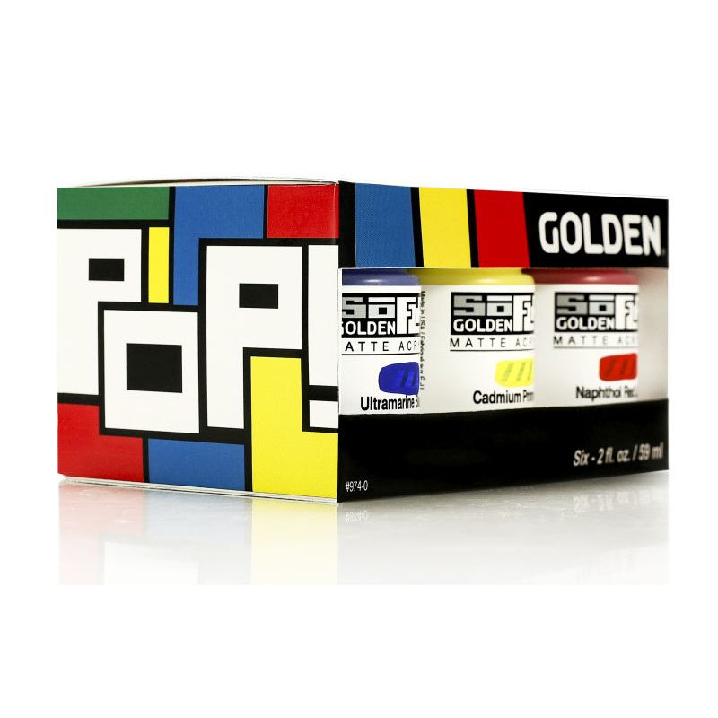 Golden SoFlat Acrylic Paint Pop 6 Color Set