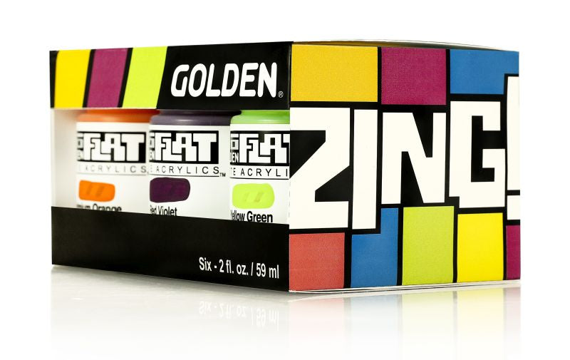 Golden SoFlat Acrylic Paint Zing 6 Color Set SET