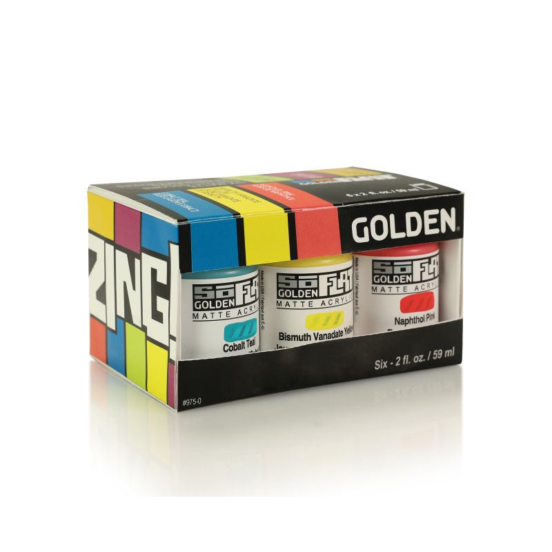 Golden SoFlat Acrylic Paint Zing 6 Color Set