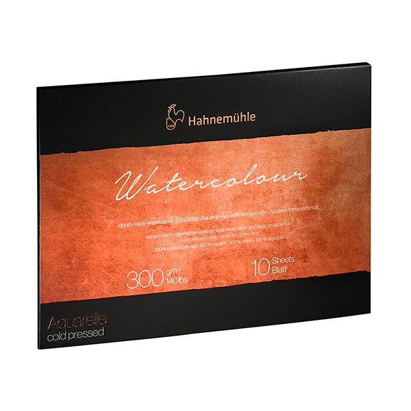 Hahnenuhle Professional Watercolour Block 300gsm Cold Pressed 10 Sheets 30x40cm