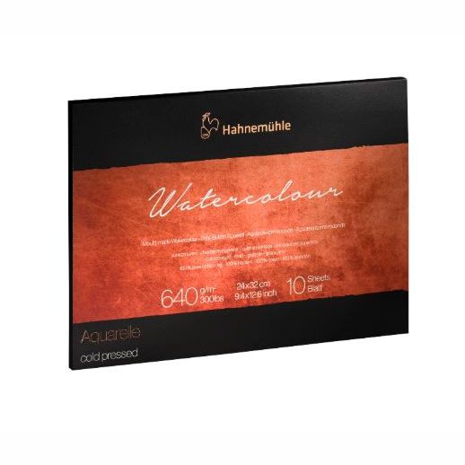 HAHNEMUHLE PROFESSIONAL WATERCOLOUR BLOCK 640GSM COLD PRESSED 10 SHEETS