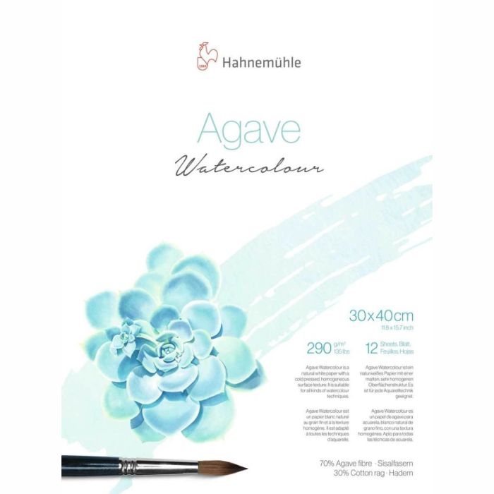 Hahnenuhle Natural Agave Watercolour Block 290gsm 30x40cm
