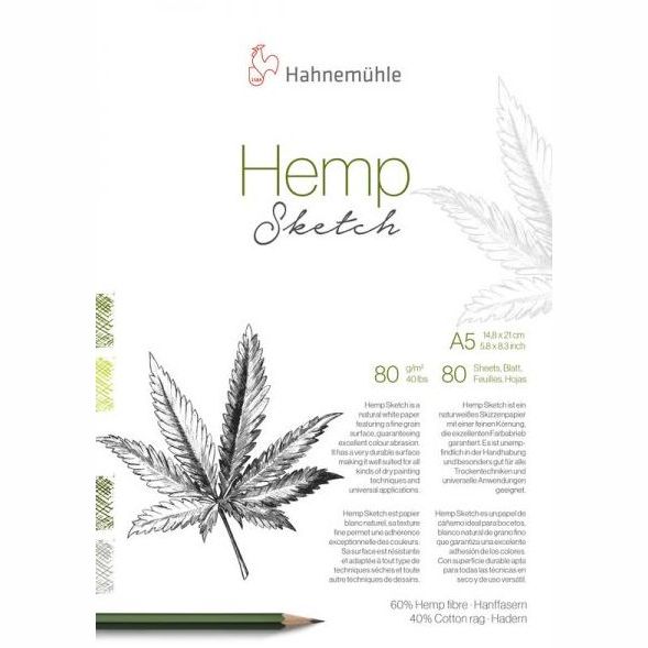 Hahnenuhle Natural Hemp Sketch Pad 80gsm 80 Sheets