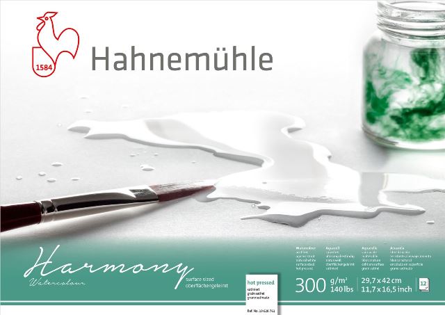 Hahnenuhle Harmony Watercolour Block 300gsm Hot Pressed A3