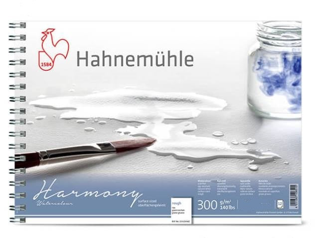 Hahnenuhle Harmony Watercolour Spiral Pad 300gsm Rough A3