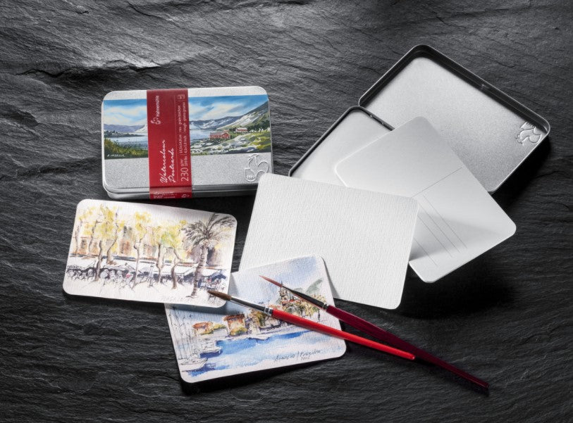 Hahnenuhle Watercolour Postcards Tin 230gsm Rough 30 Sheets SET