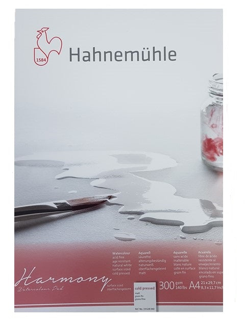 Hahnenuhle Harmony Watercolour Pad 300gsm Cold Pressed A4