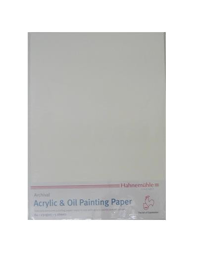 Hahnenuhle Acrylic/Oil Board 230gsm Packet 5 A4