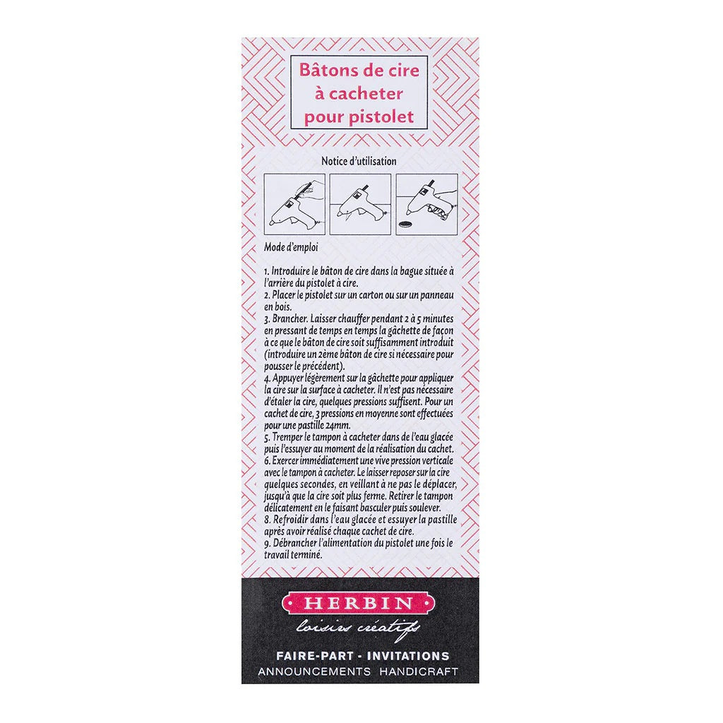 HERBIN WAX GUN WAX STICKS RED PKT 6