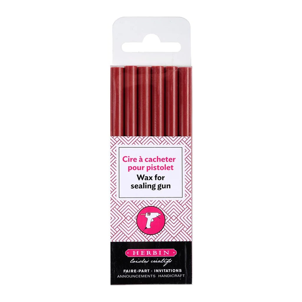 HERBIN WAX GUN WAX STICKS CHERRY PKT 6