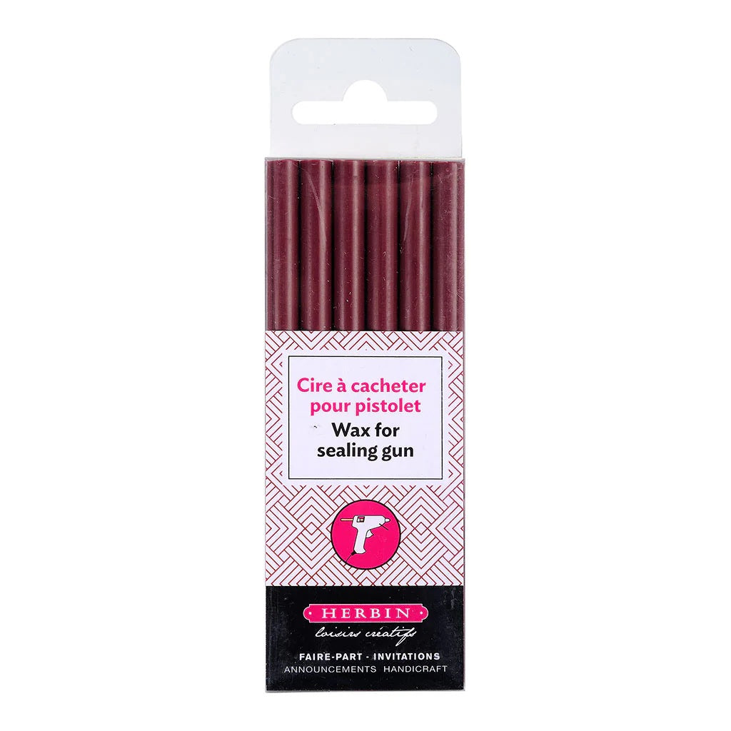HERBIN WAX GUN WAX STICKS BURGUNDY PKT 6