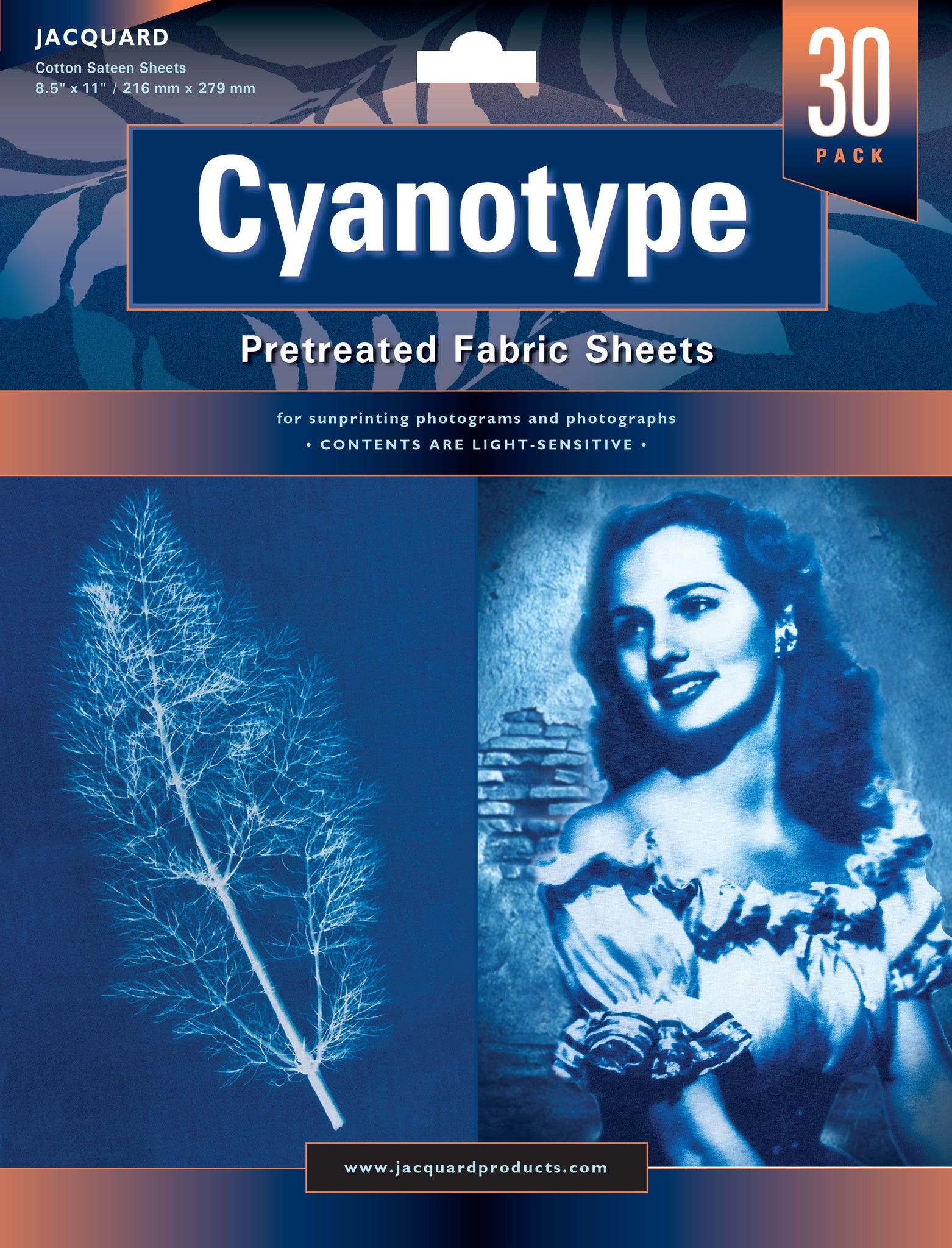 Jacquard Pretreated Cyanotype Fabric Sheets Packet 30