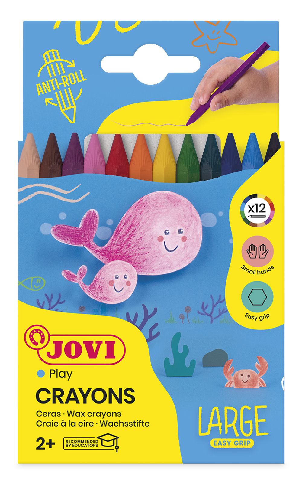 JOVI HEXAGONAL CRAYON 12 PACK