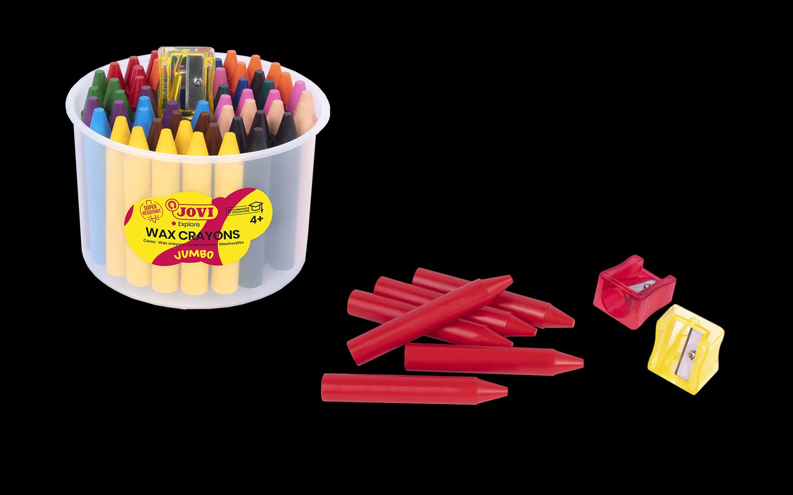 JOVI WAX CRAYON & SHARPENER POT 60 PCS