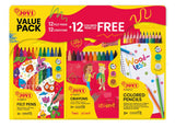 JOVI VALUE PACK PENS+ CRAYONS+ PENCILS 36 PCS SET