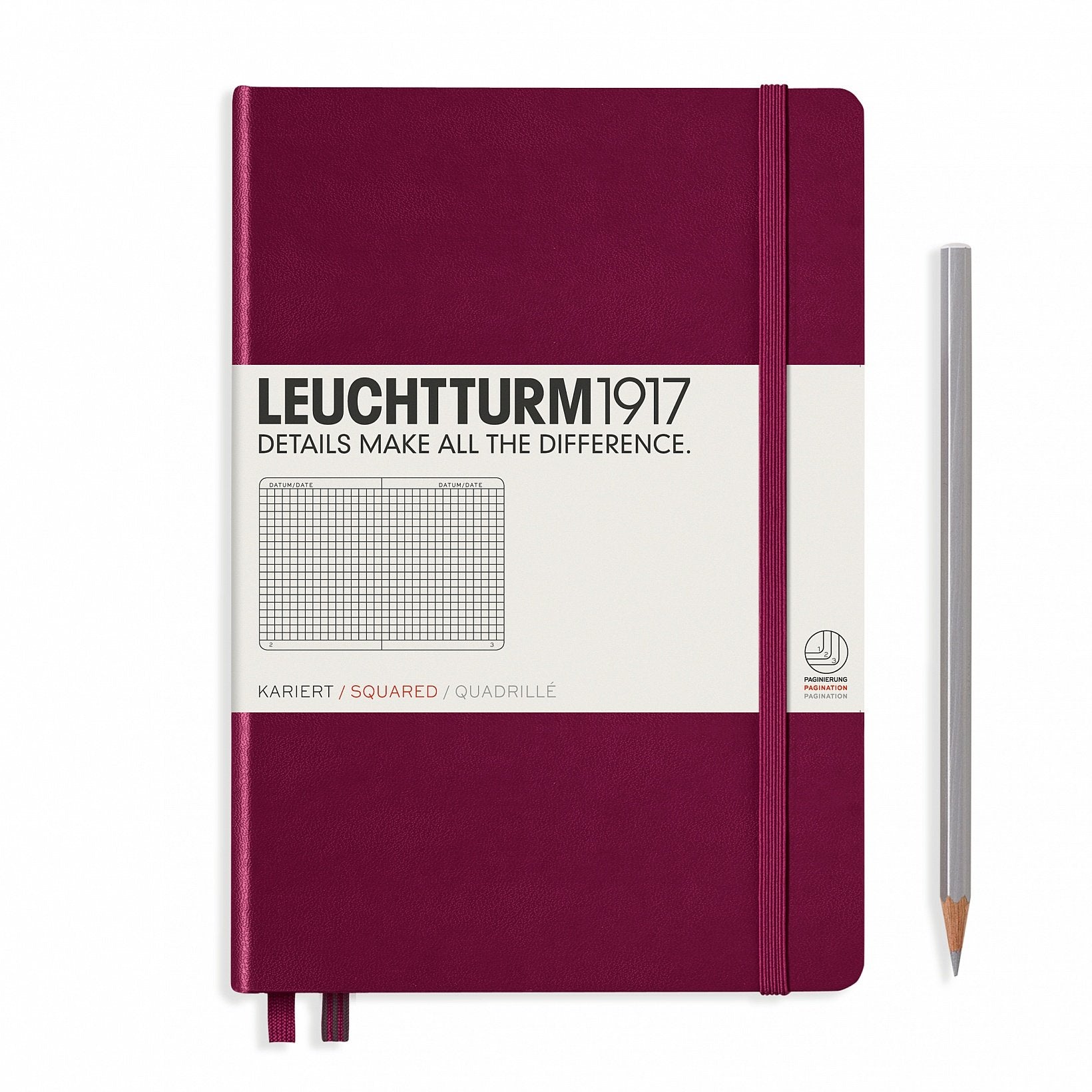 Leuchtturm1917 Notebook Port Red Squared A5