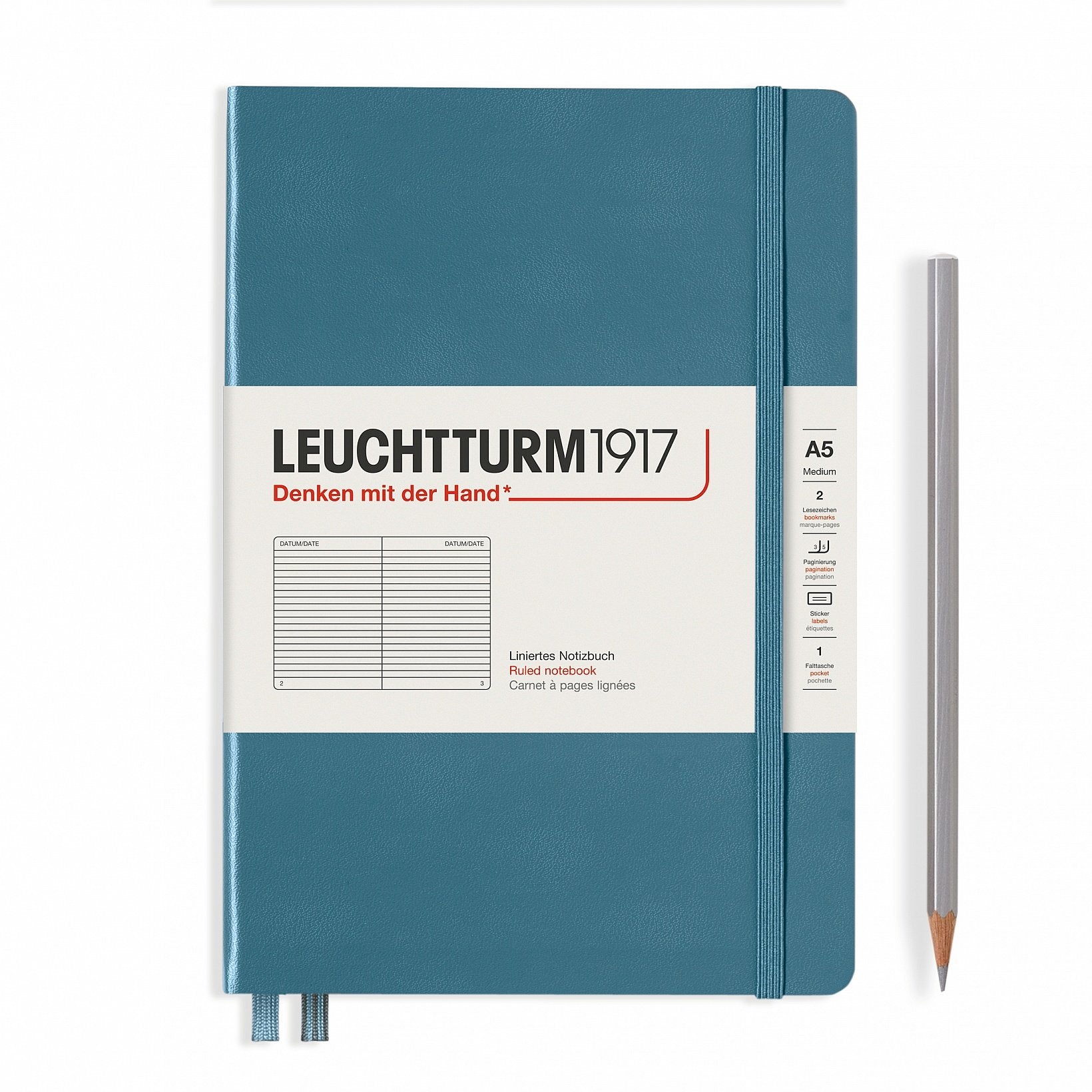 Leuchtturm1917 Notebook Stone Blue Lined A5