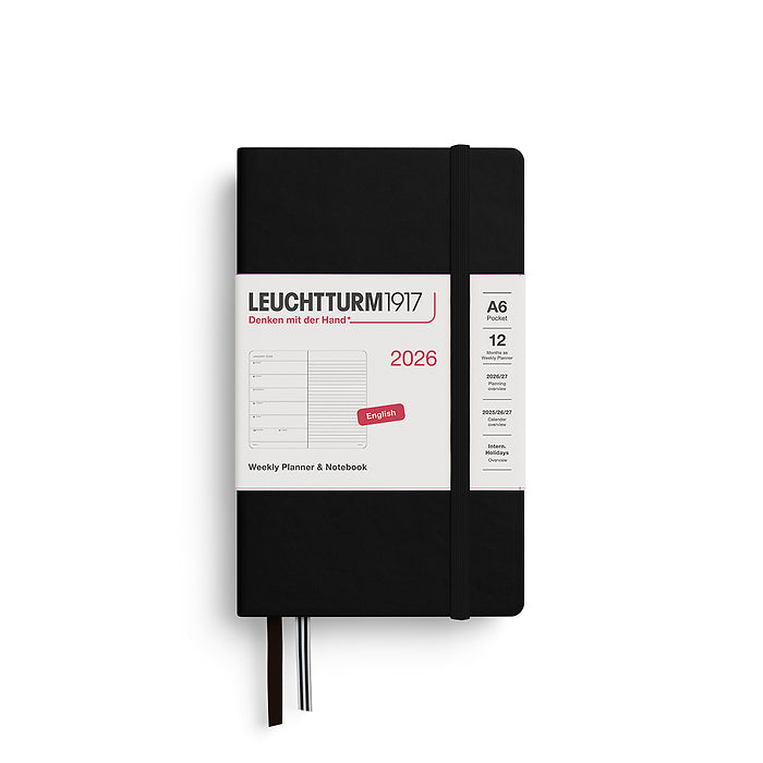 Leuchtturm1917 2026 Weekly Planner Black A6