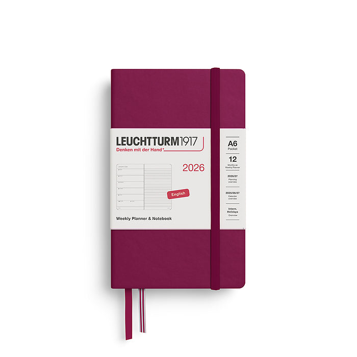 Leuchtturm1917 2026 Weekly Planner Port Red A6