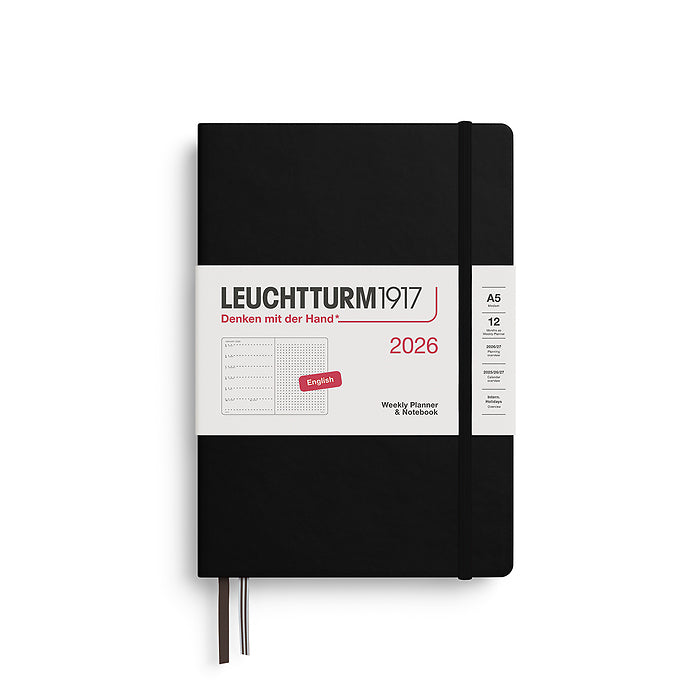 Leuchtturm1917 2026 Weekly Planner Black Dotted A5