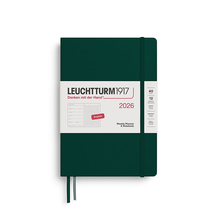 Leuchtturm1917 2026 Weekly Planner Forest Green Dotted A5