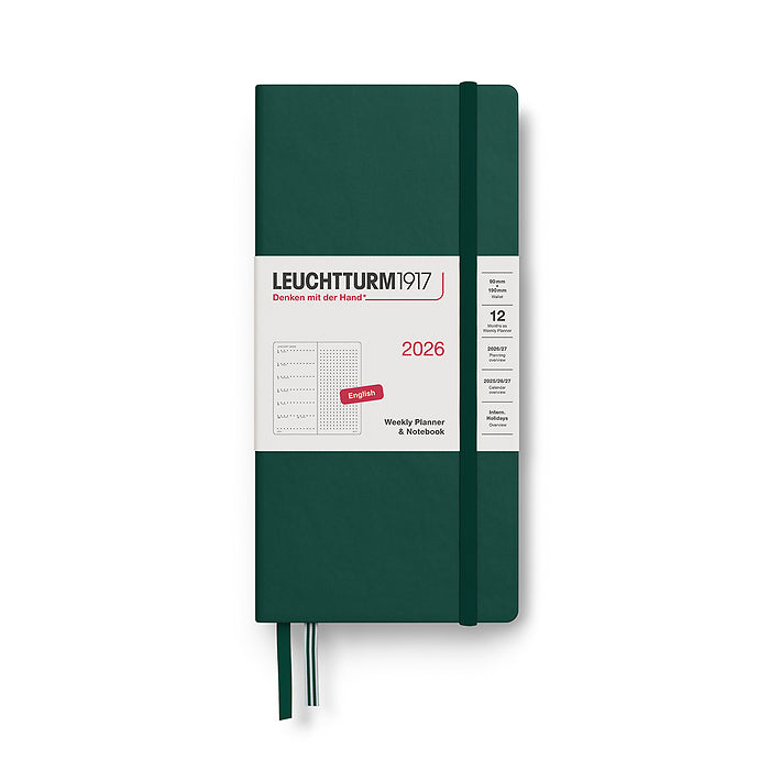 Leuchtturm1917 2026 Weekly Planner Wallet Forest Green UNIT