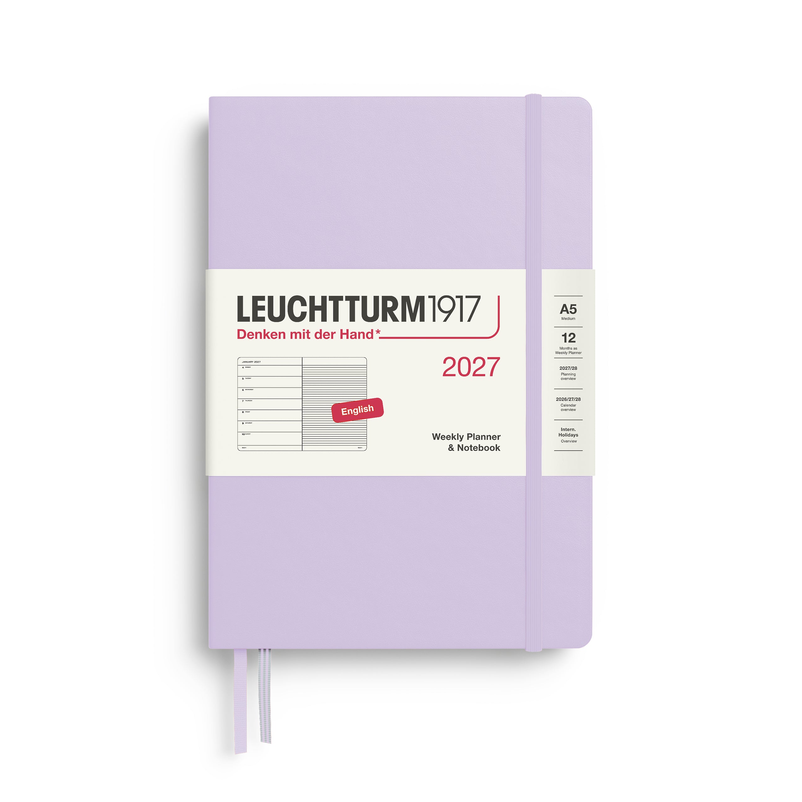 LEUCHTTURM1917 2027 WEEKLY PLANNER & NOTEBOOK LILAC