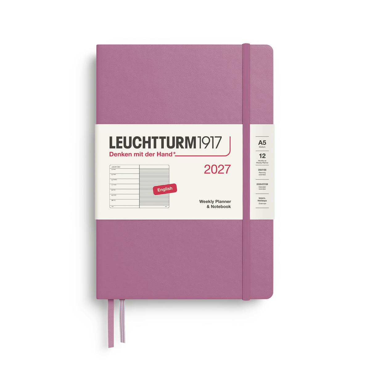 LEUCHTTURM1917 2027 WEEKLY PLANNER & NOTEBOOK DUSTY ROSE