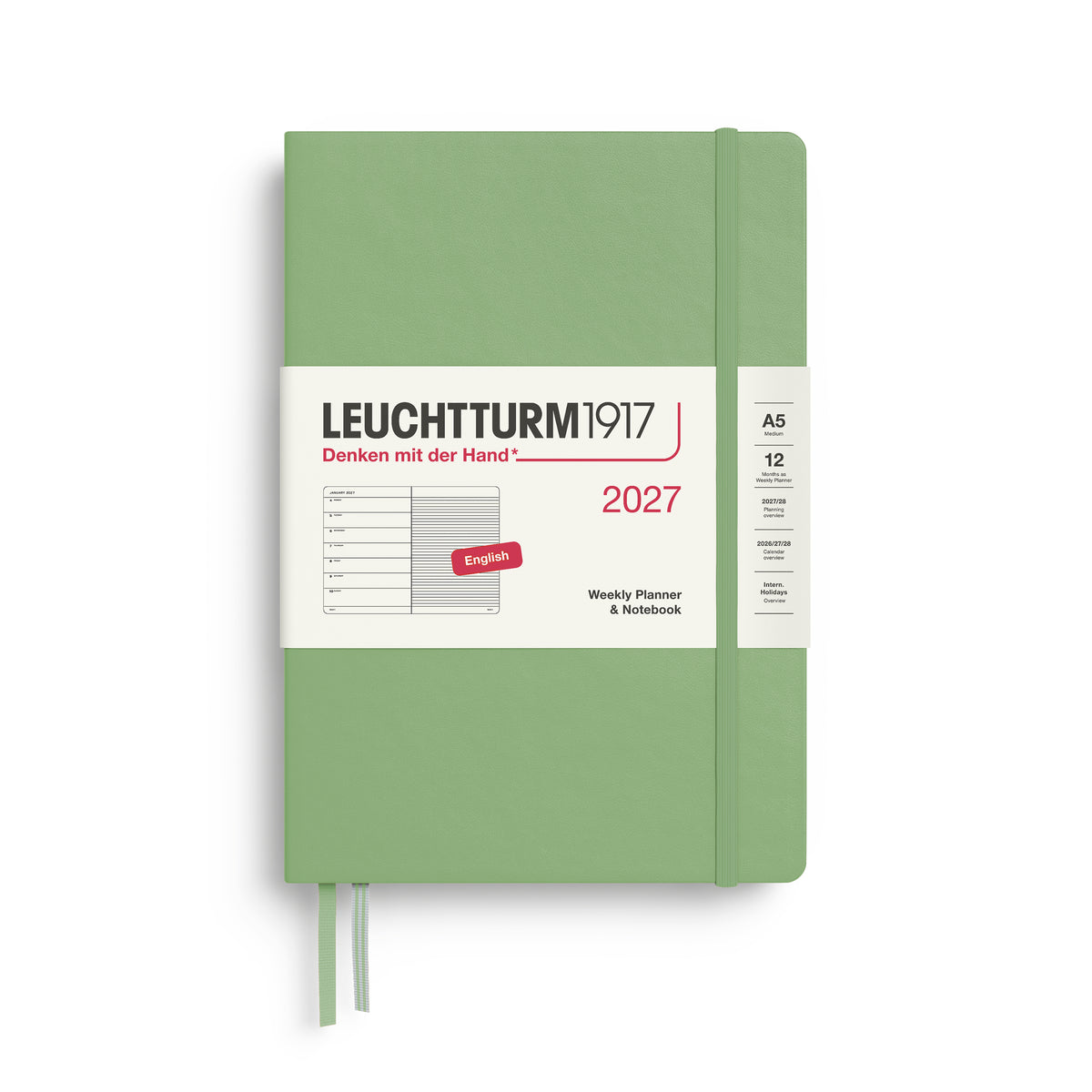 LEUCHTTURM1917 2027 WEEKLY PLANNER & NOTEBOOK SAGE