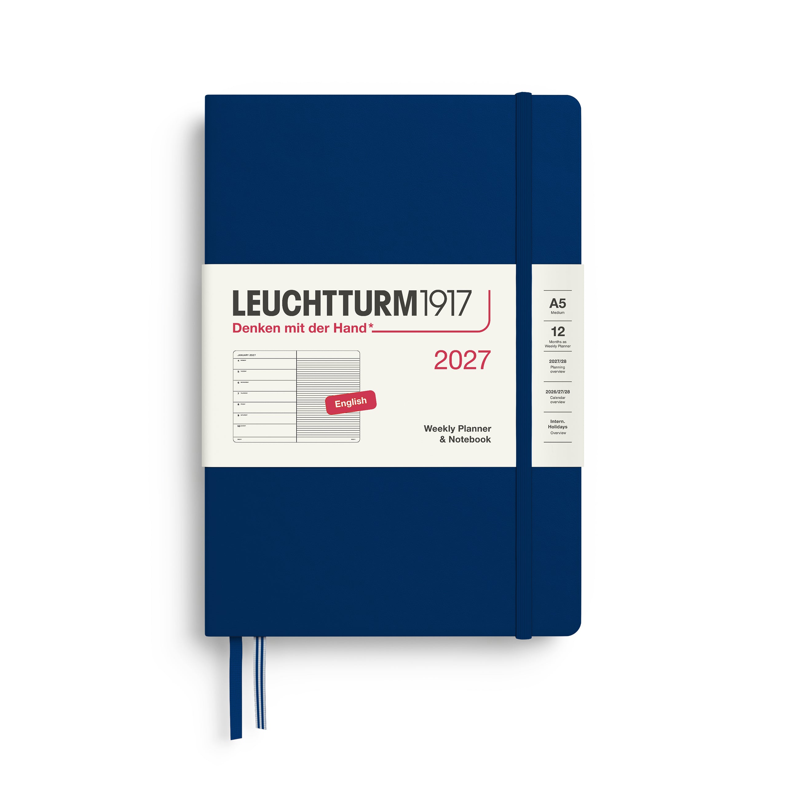 LEUCHTTURM1917 2027 WEEKLY PLANNER & NOTEBOOK NAVY